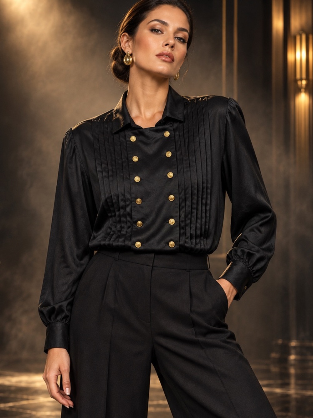 Vintage Jones New York Tuxedo Blouse| Size 12